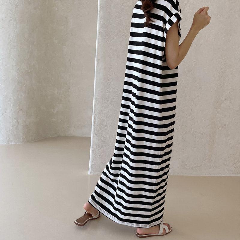 Simple Long Striped Comfy Dress