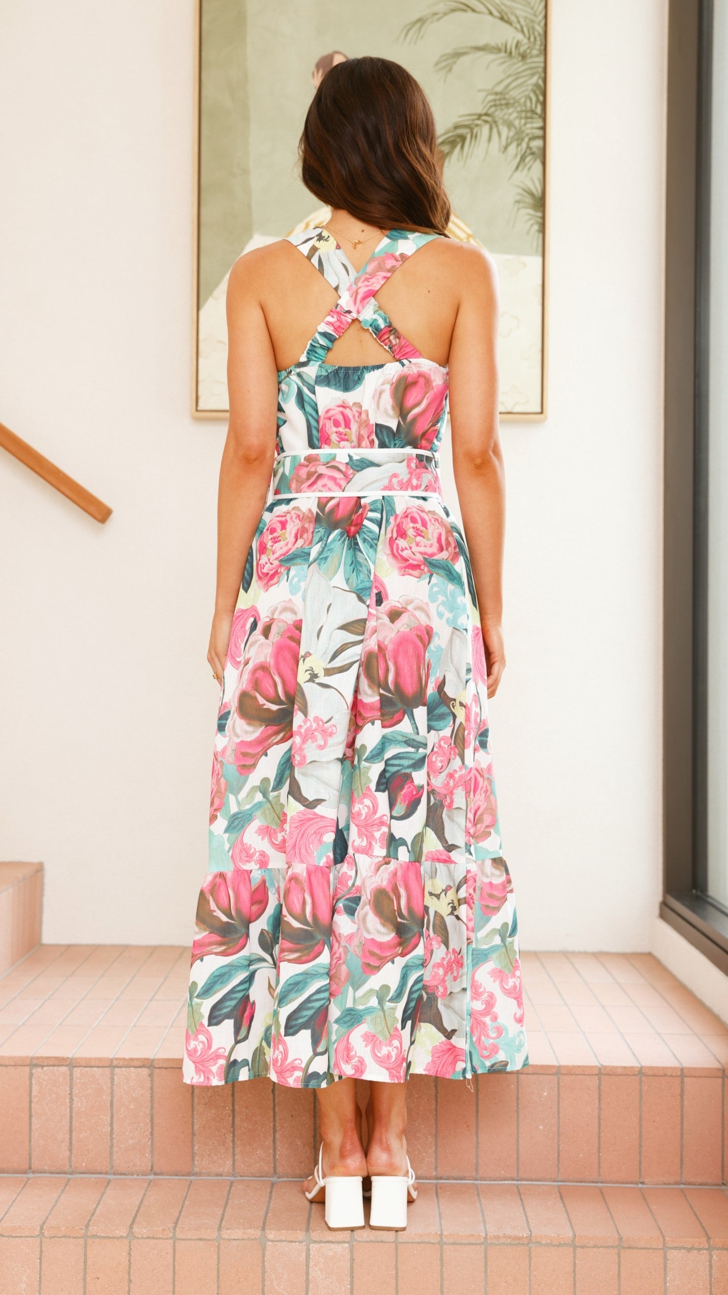 Reba Maxi Dress - Pink/Green Floral