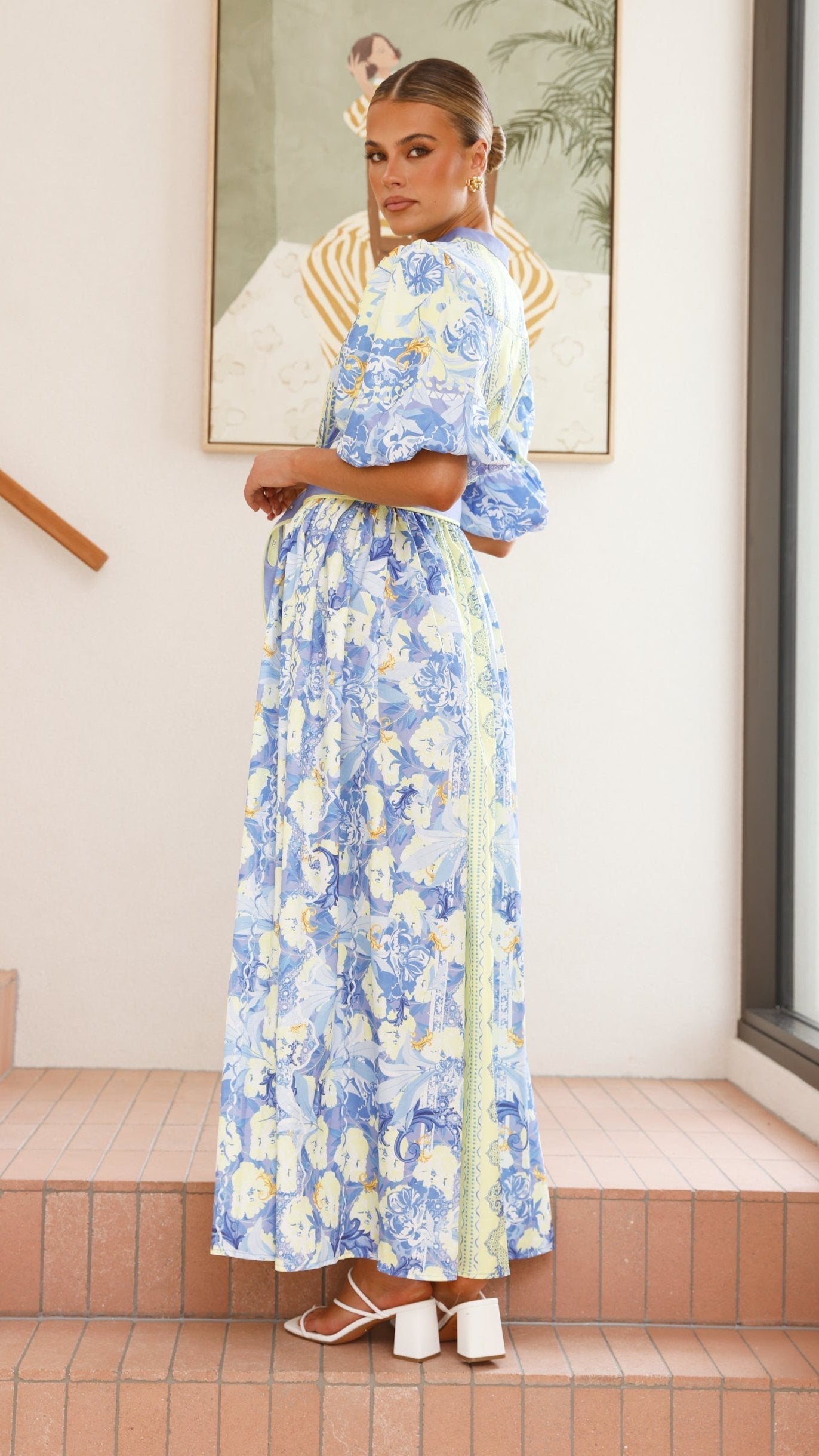 Claudelle Maxi Dress - Blue/Yellow