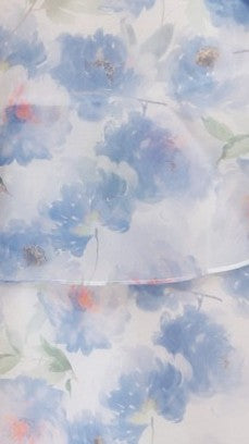 Kelli Maxi Dress - White / Blue Floral