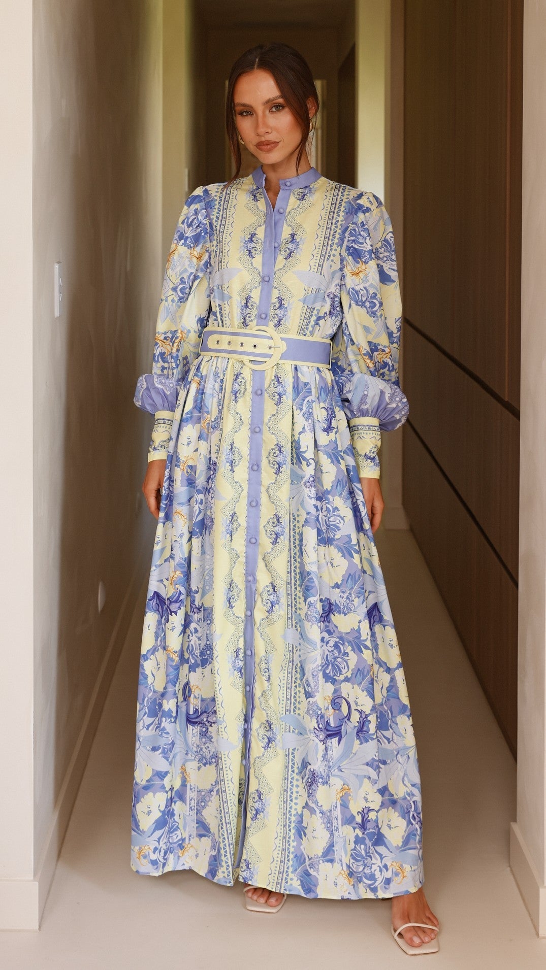 Kalliope Maxi Dress - Blue/Yellow