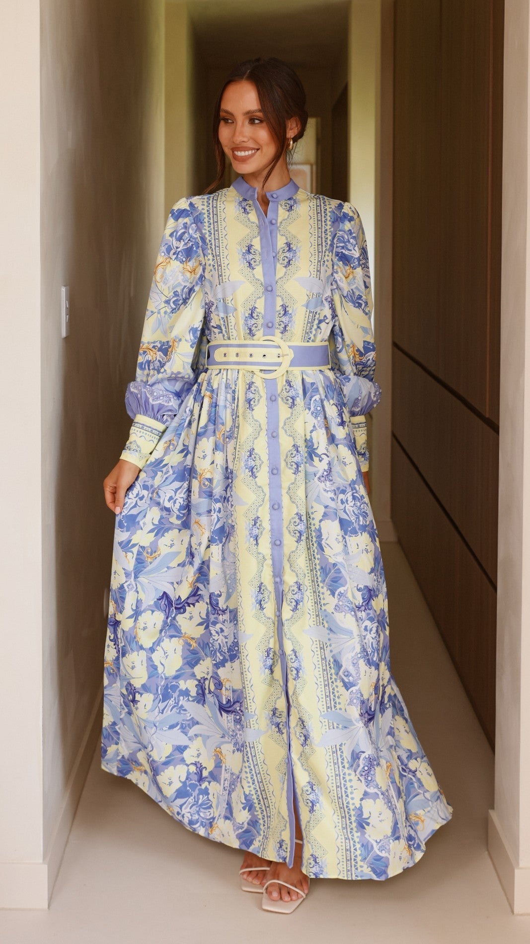 Kalliope Maxi Dress - Blue/Yellow