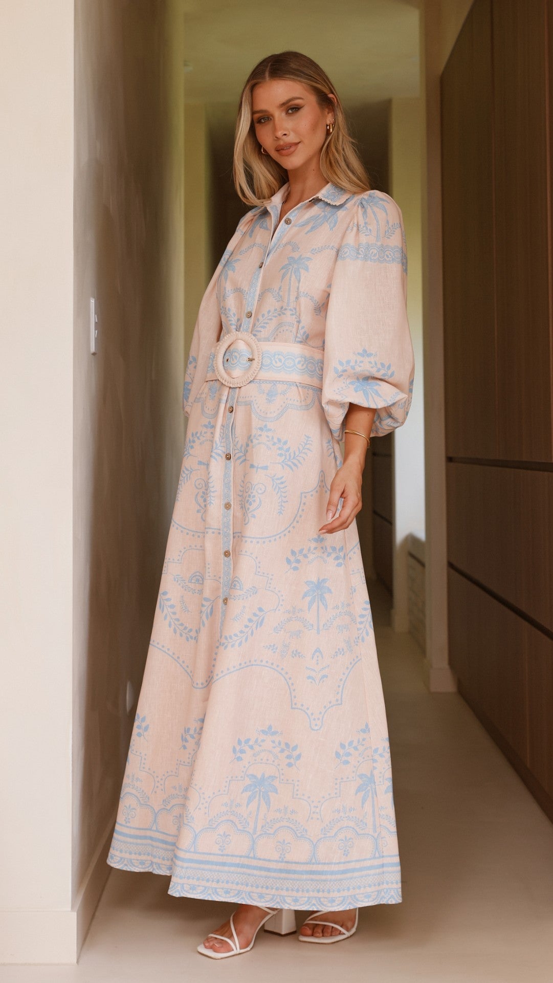 Xander Long Sleeve Maxi Dress - Blue
