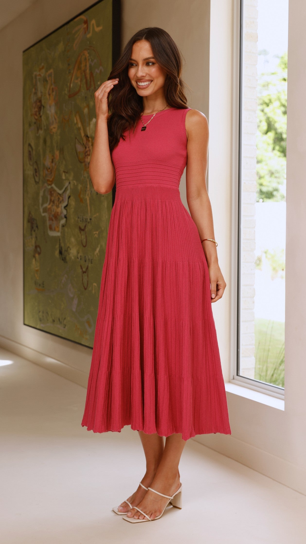 Kaida Midi Dress - Berry