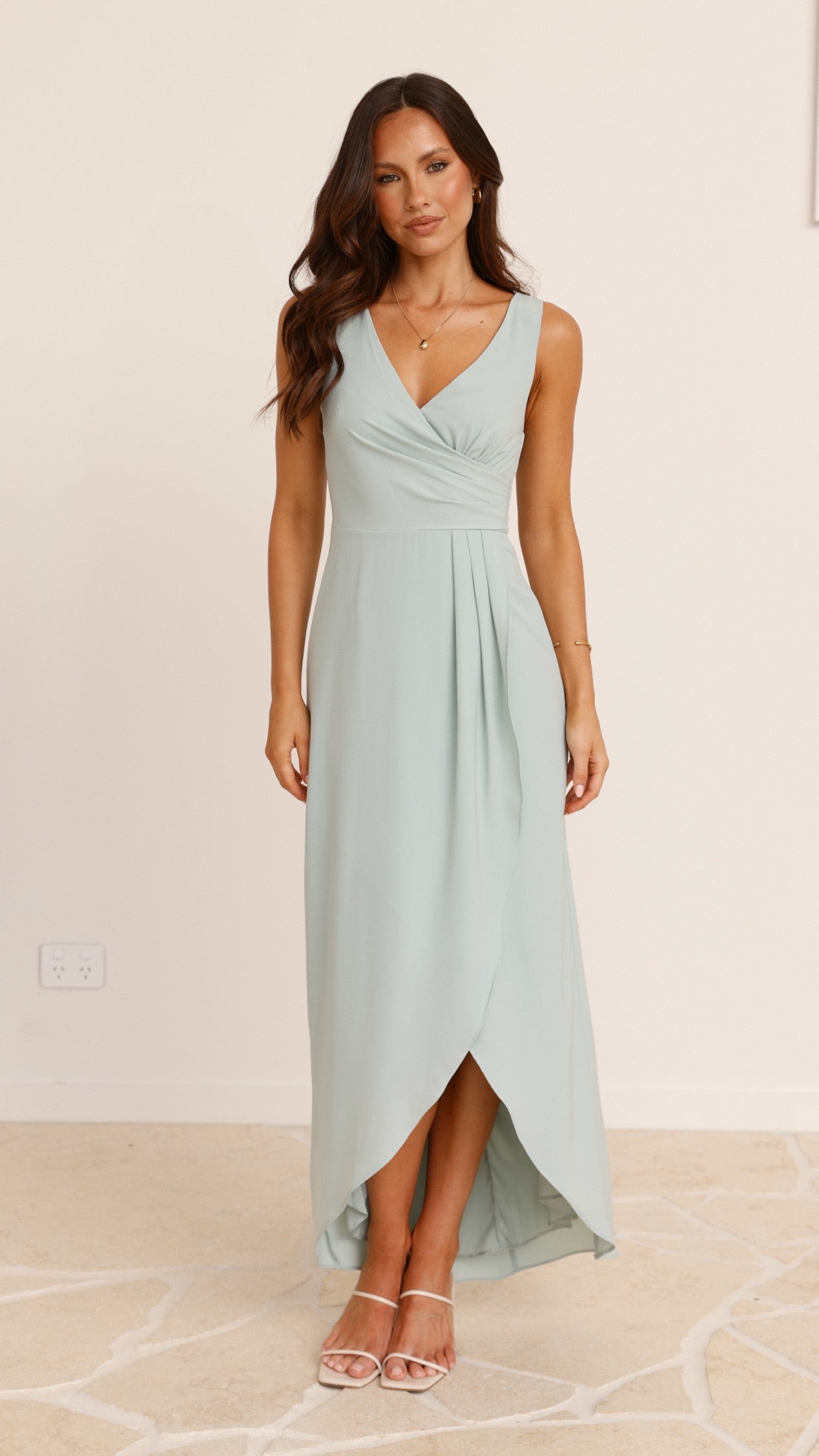 Pamela V Neck Maxi Dress - Sage