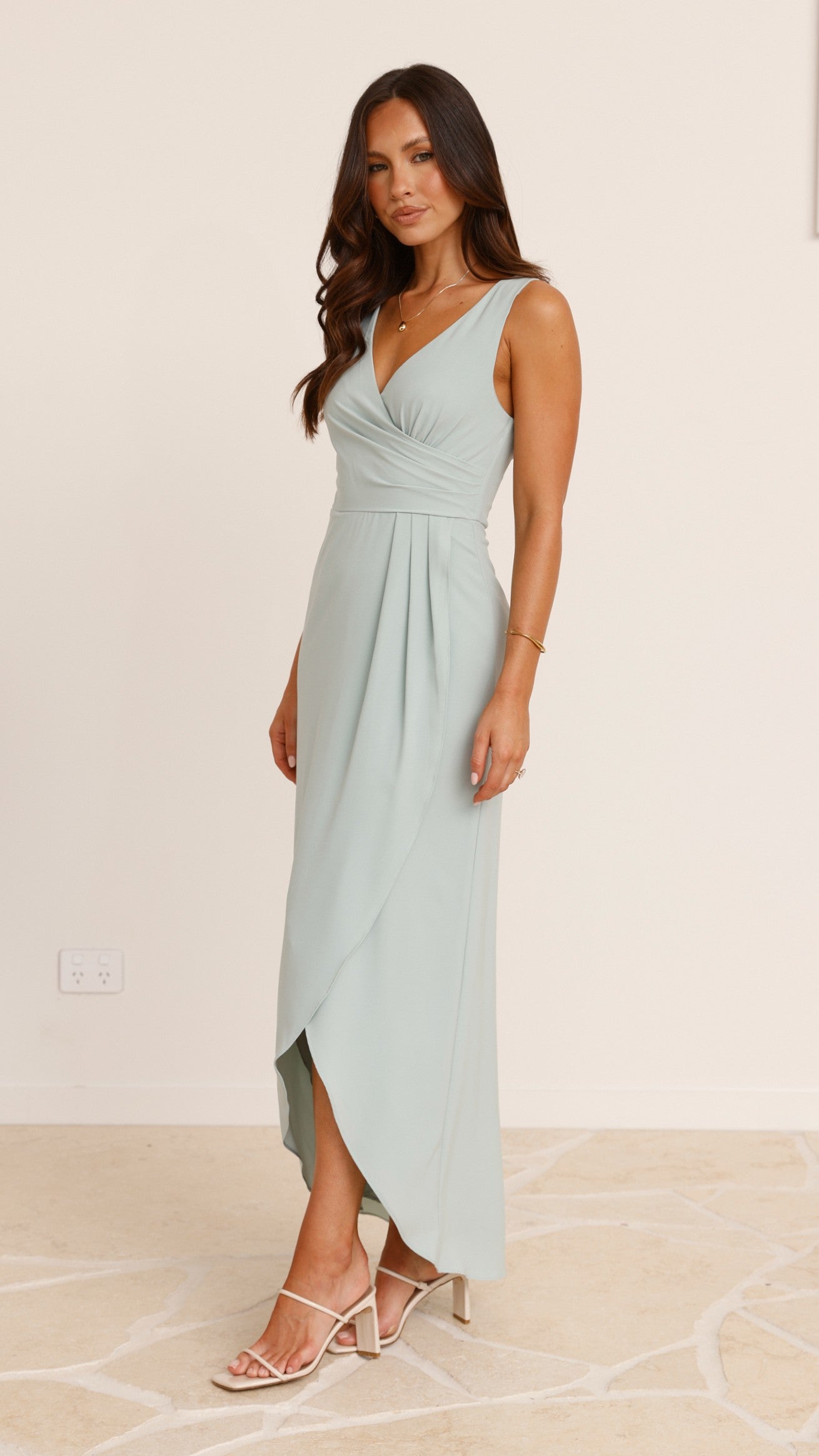 Pamela V Neck Maxi Dress - Sage