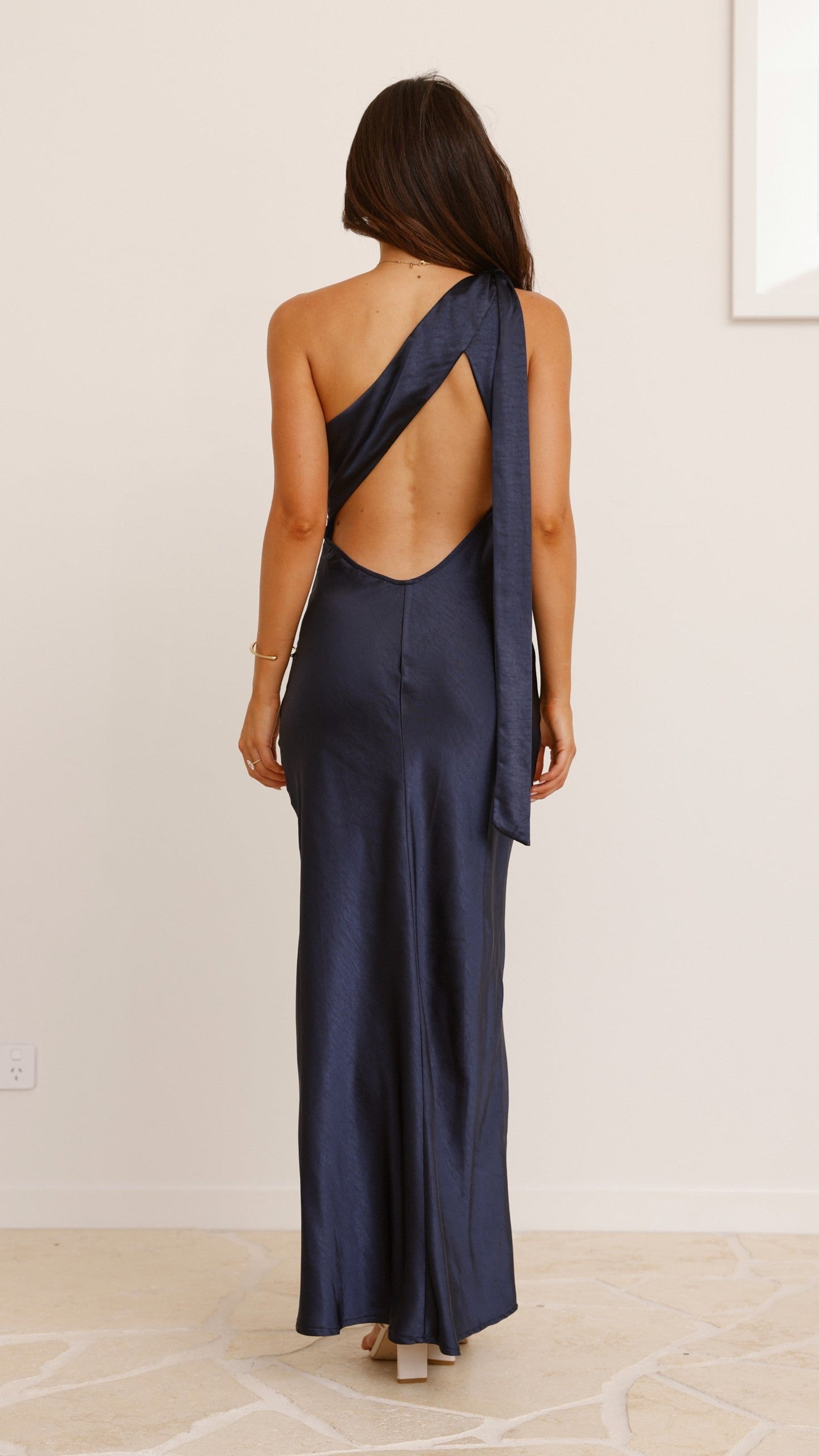 Halle One Shoulder Maxi Dress - Navy