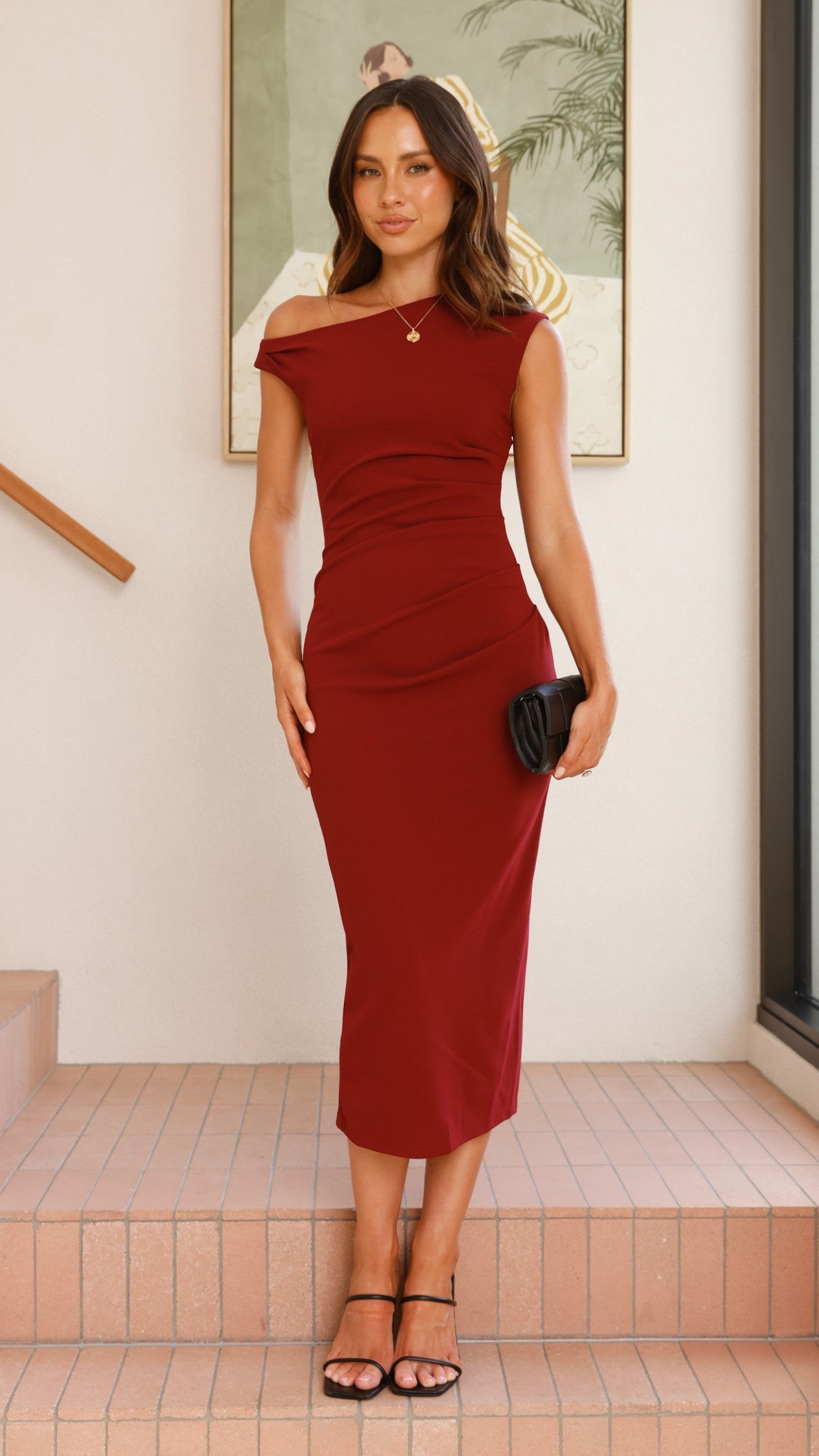 Lilah Midi Dress - Wine