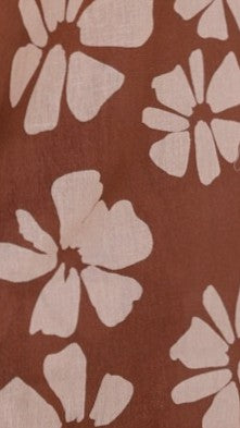 Erin Mini Dress - Brown Daylillies