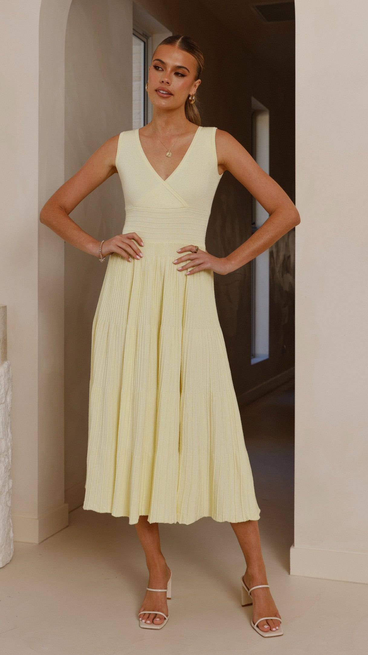 Jayde Knit Dress - Yellow