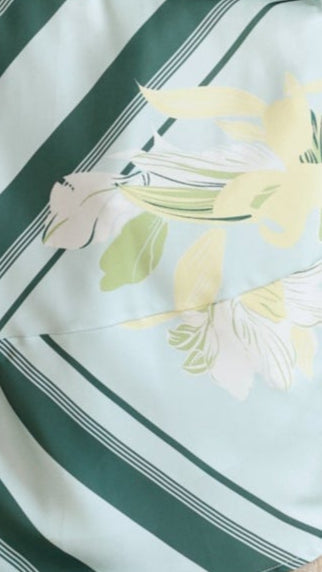 Kaethe Maxi Dress - Aqua/Yellow Print