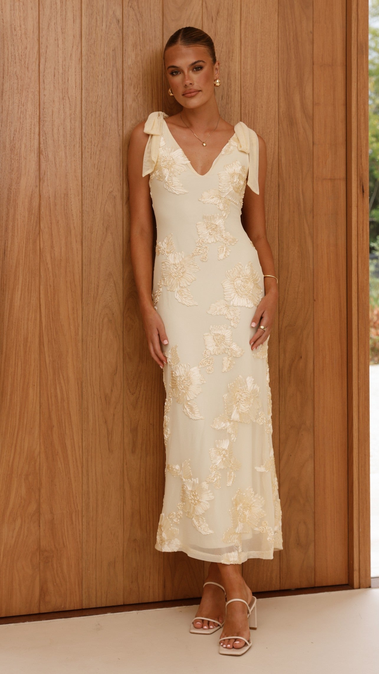 Usha Tie Strap Maxi Dress - Yellow