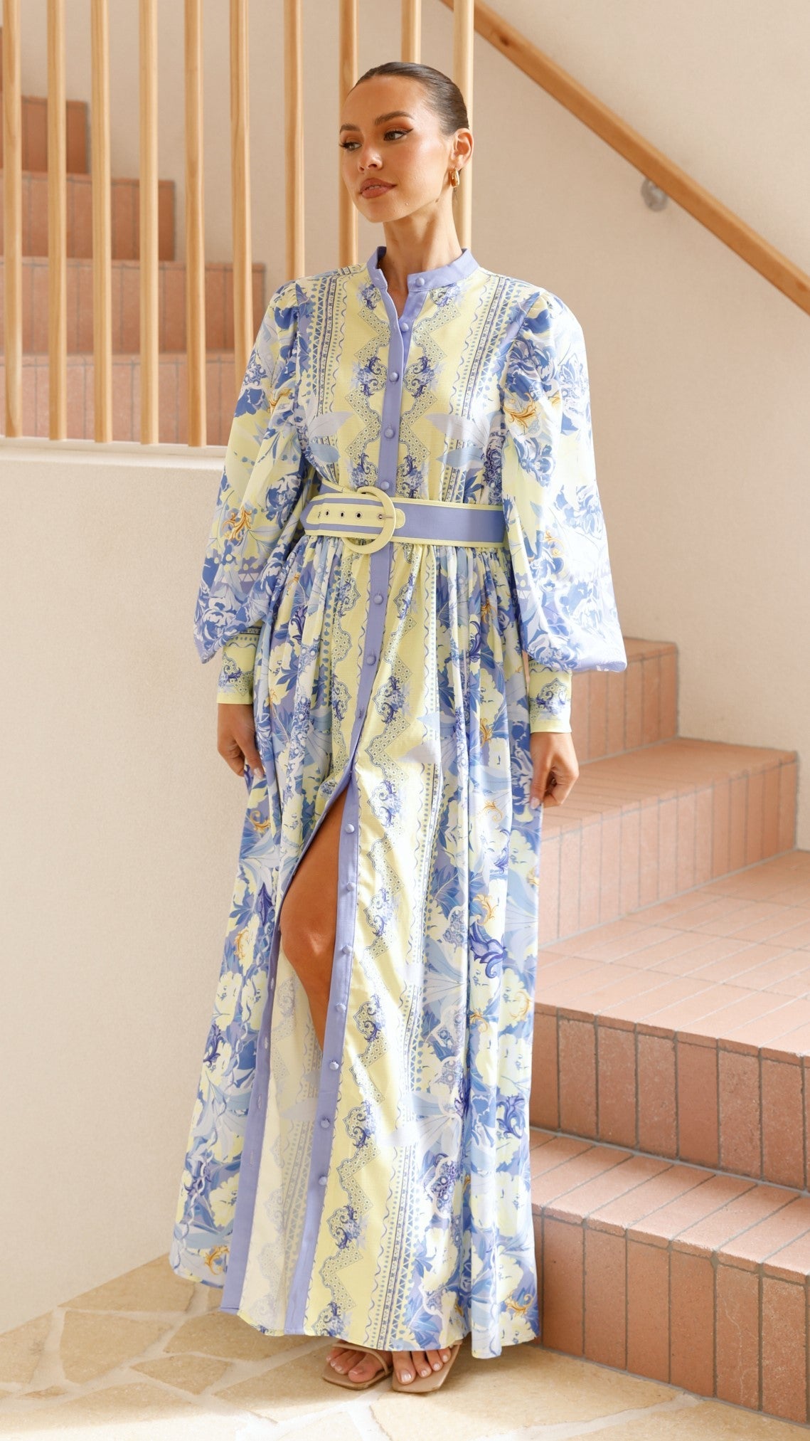Kalliope Maxi Dress - Blue/Yellow