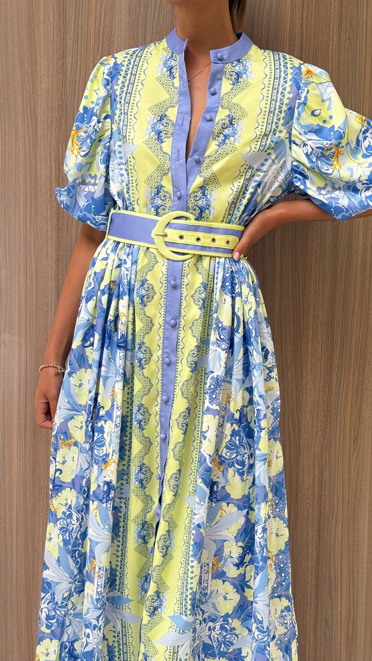 Claudelle Maxi Dress - Blue/Yellow