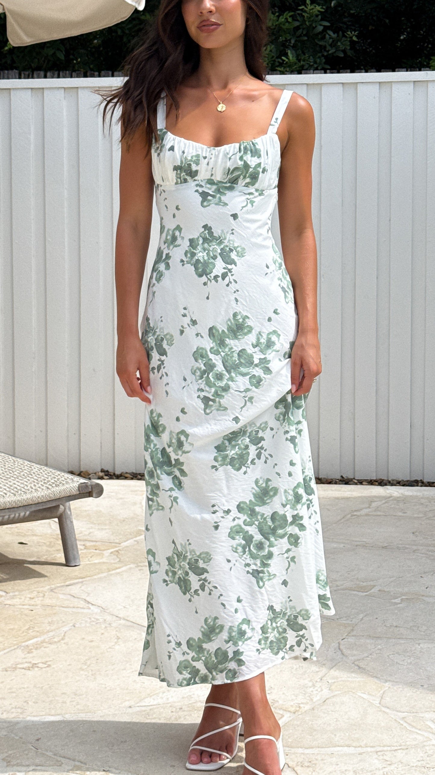 Margo Midi Dress - Green Floral