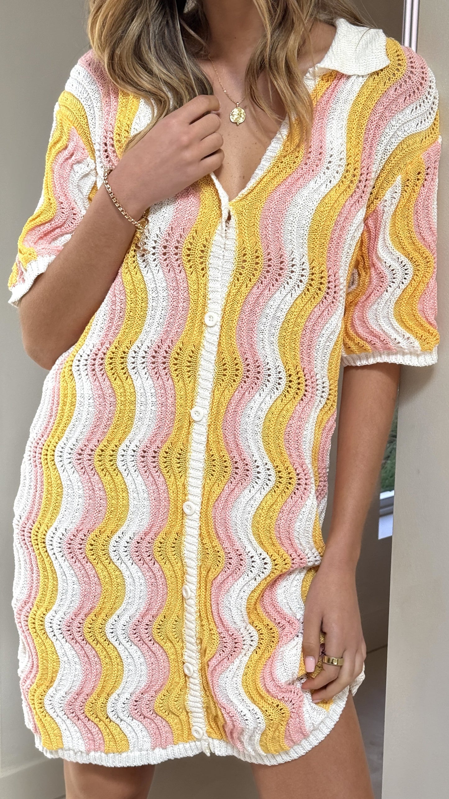 Izzi Knit Mini Dress - Sunset