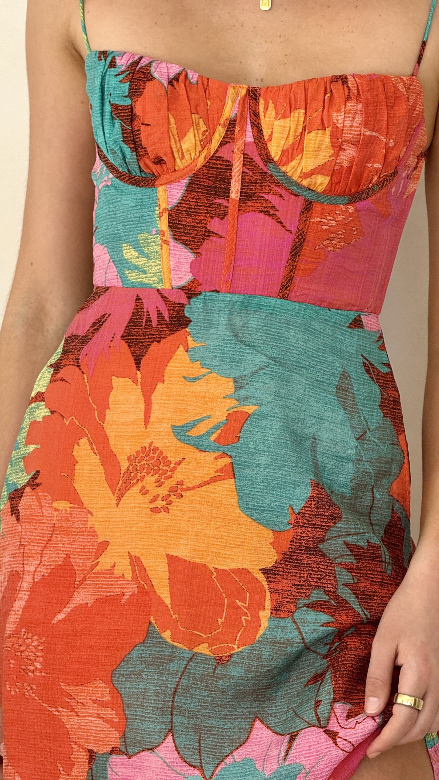 Rahima Maxi Dress - Orange Floral