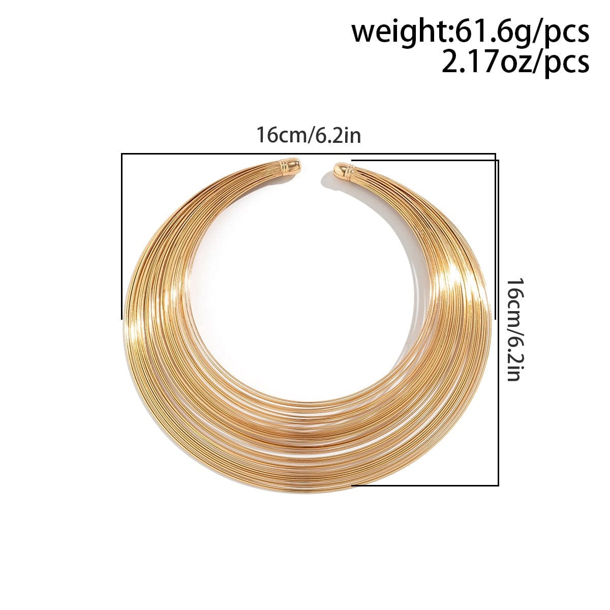 Geometric Gold Silver Tone Abstract Pattern Chunky Collar Choker
