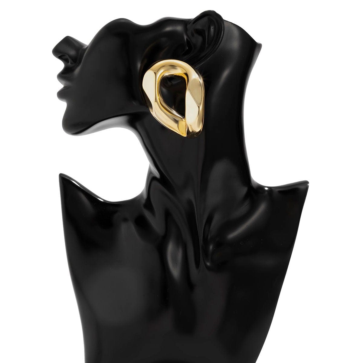 Geometric Gold Silver Tone Chunky Hoop Earrings