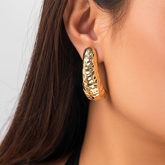 Geometric Gold Silver Tone Dangle Earrings