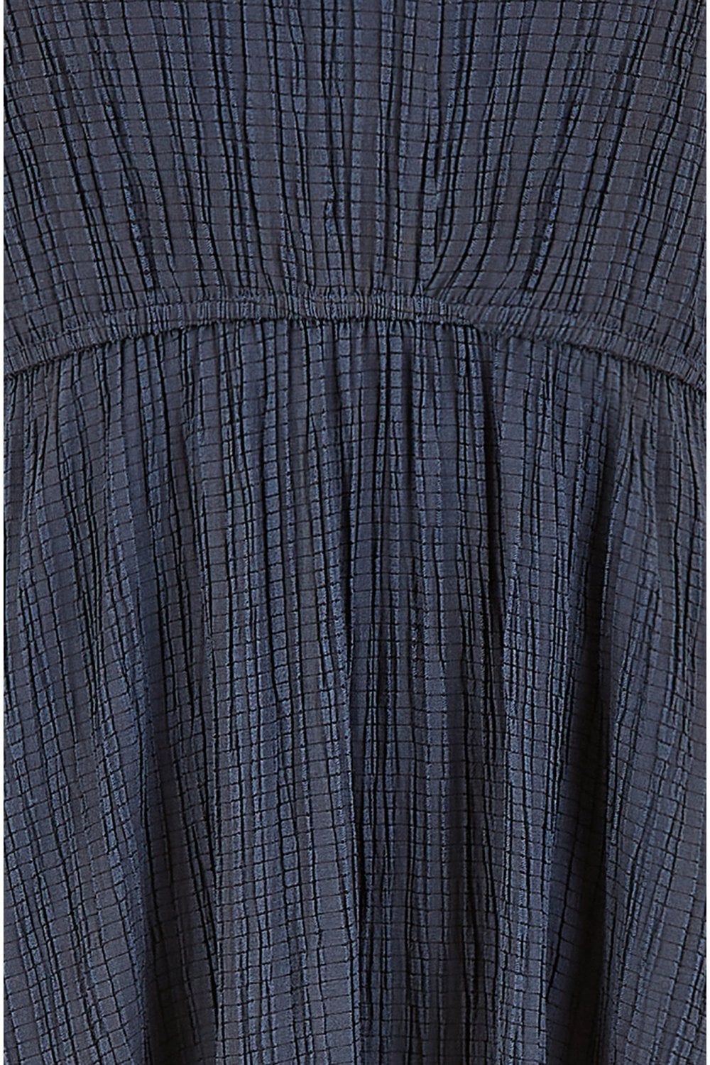 Mela Navy Stretch Crinkle Midi Dress With Cross Over Strappy Back