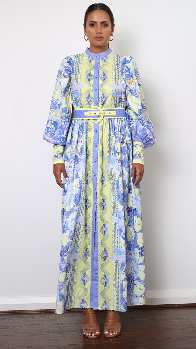 Kalliope Maxi Dress - Blue/Yellow
