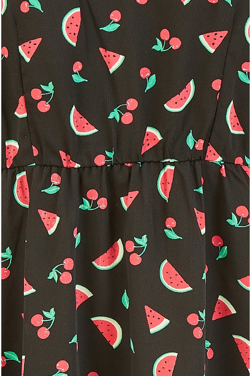Yumi Black Recycled Fabric Watermelon Print Sundress