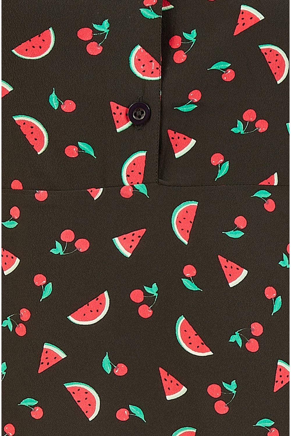 Yumi Black Recycled Watermelon Print Shirt Dress With Side Split