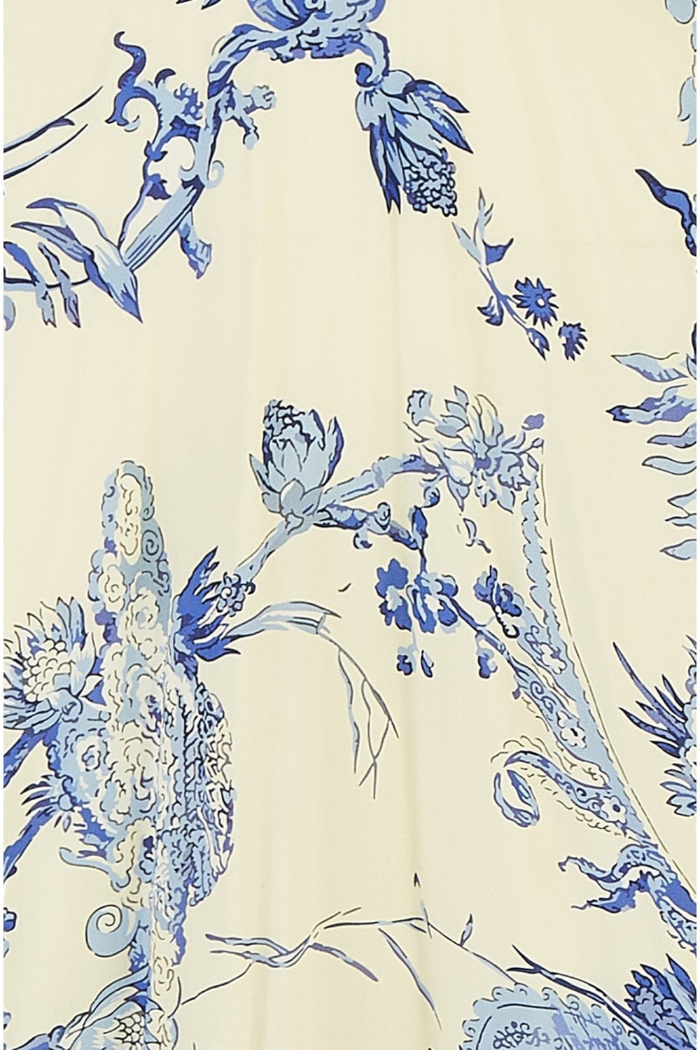 Yumi Blue And White Print Ruched Waist Kimono Midi Dress