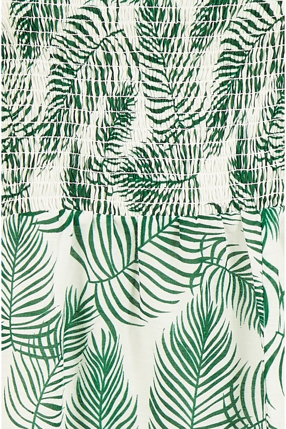 Yumi Green Organic Cotton Palm Print Midi Dress With Side Split
