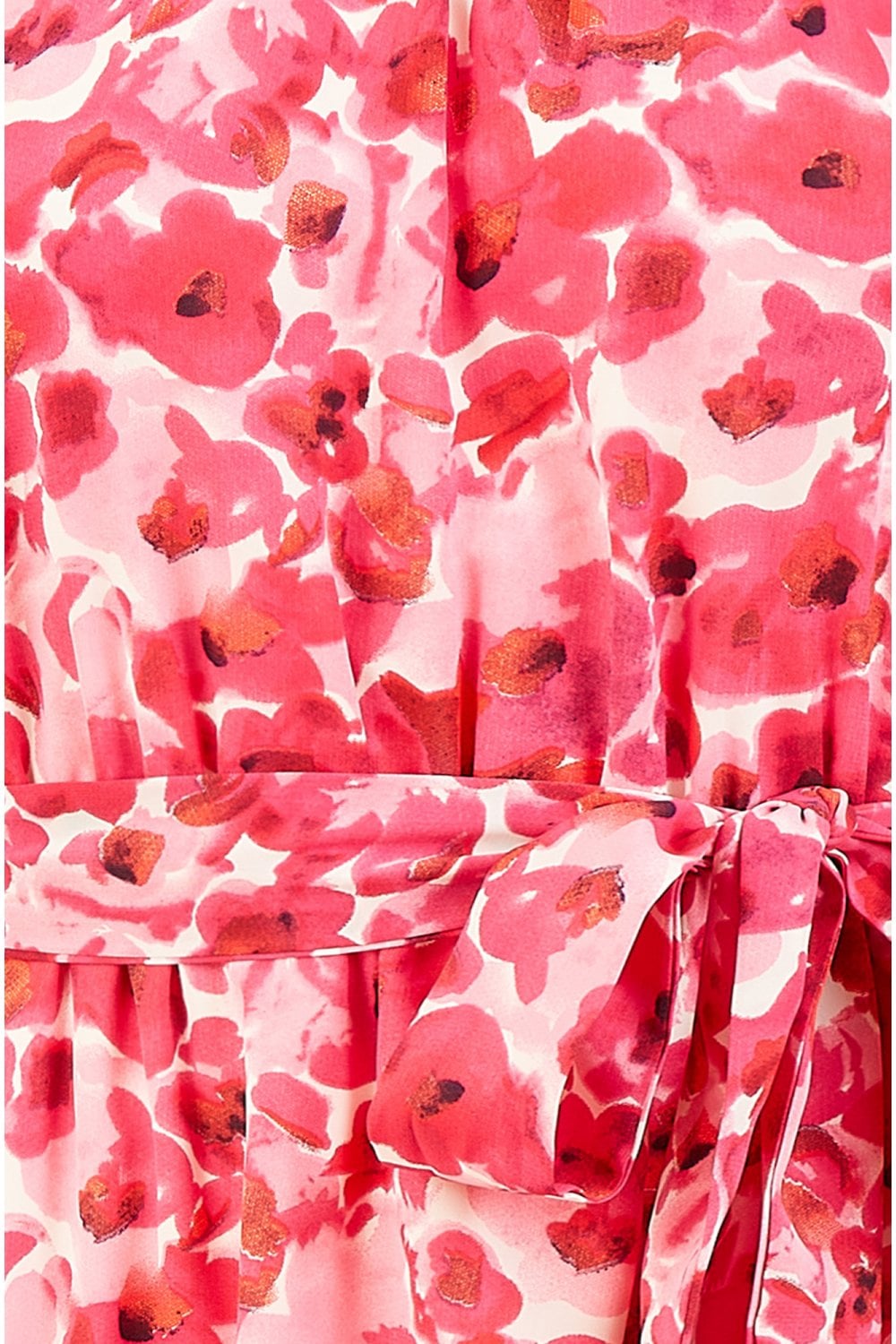 Yumi Pink Blossom Print Halter Neck Midi Dress With Split Hem