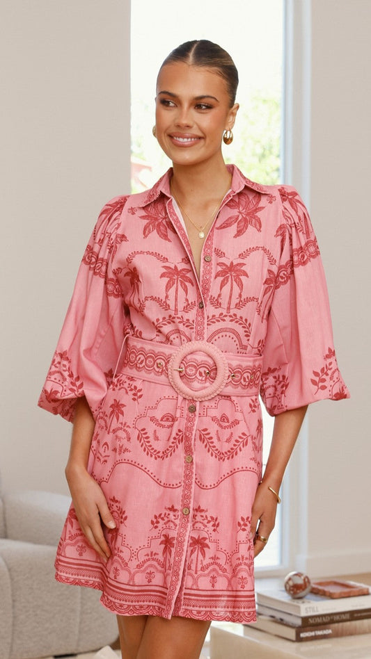 Xander Long Sleeve Mini Dress - Mulberry