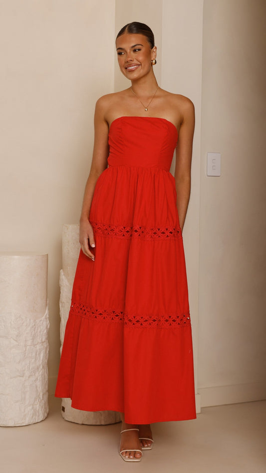 Silene Maxi Dress - Red