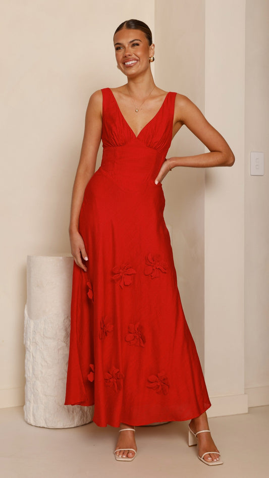 Lavara Maxi Dress - Red