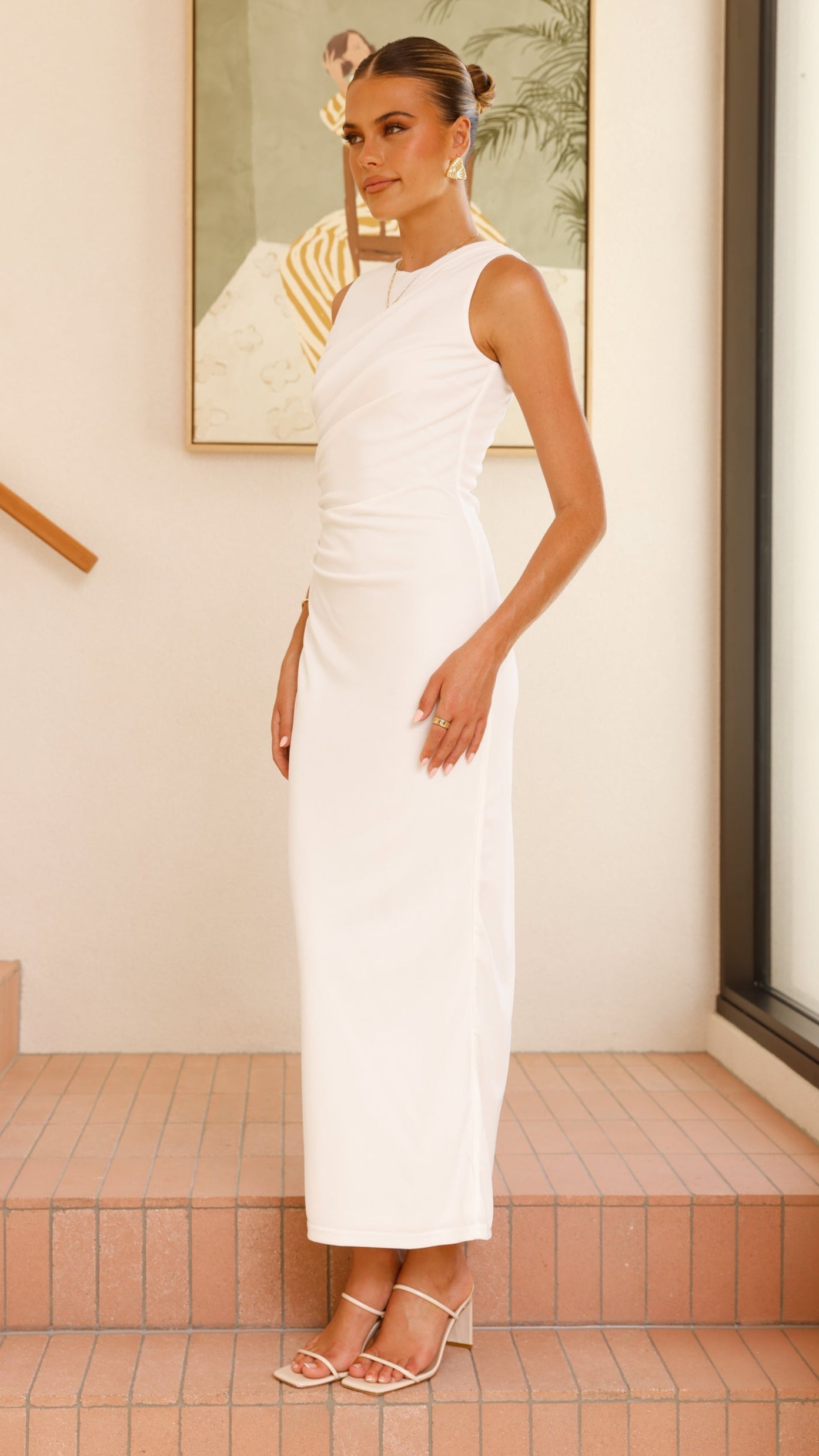 Sarsha Boatneck Maxi Dress - White