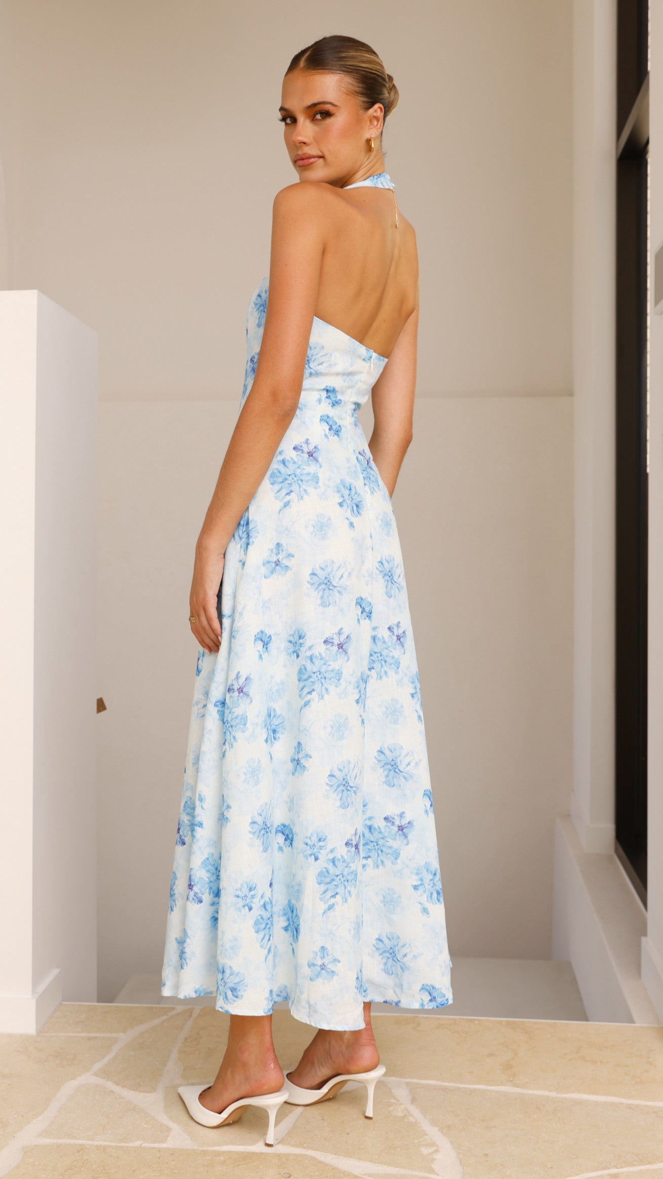 Mady Maxi Dress - Blue Floral
