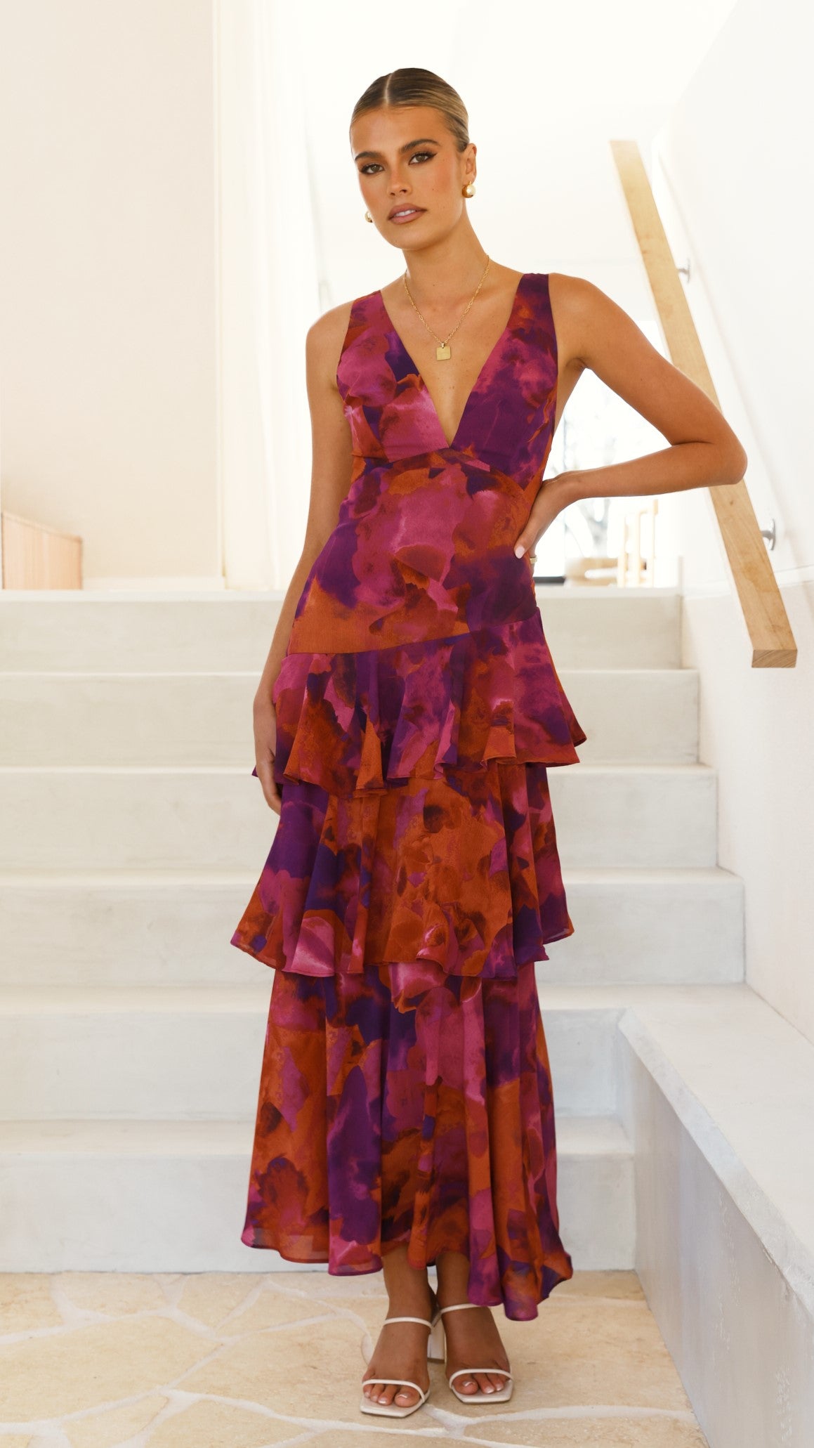 Sachiko Maxi Dress - Purple Print