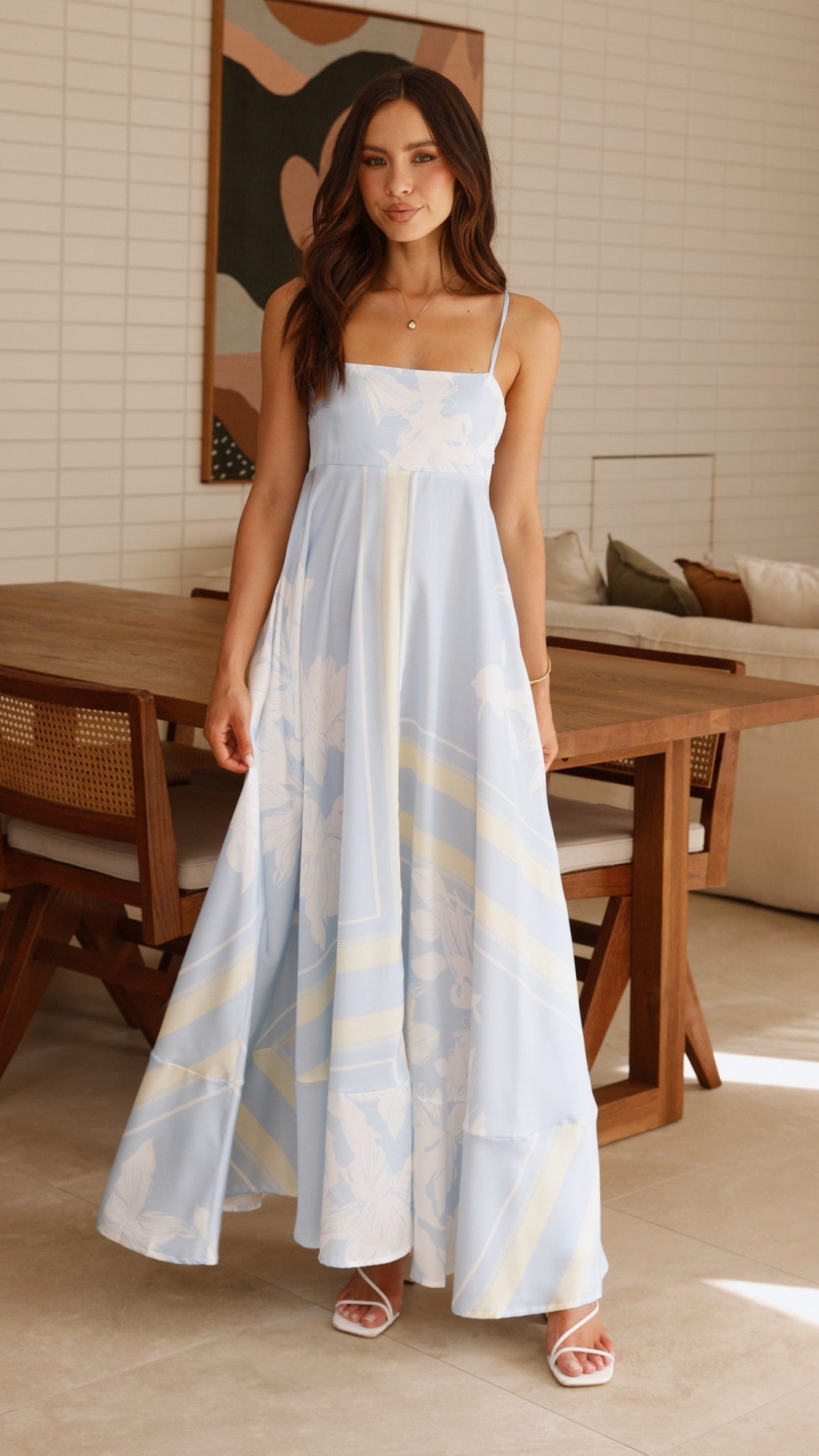 Kaethe Maxi Dress - Blue/Yellow