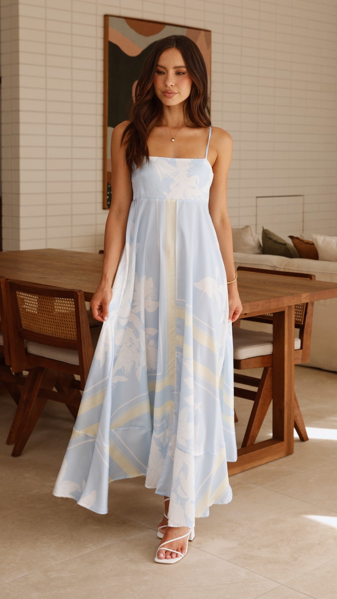 Kaethe Maxi Dress - Blue/Yellow