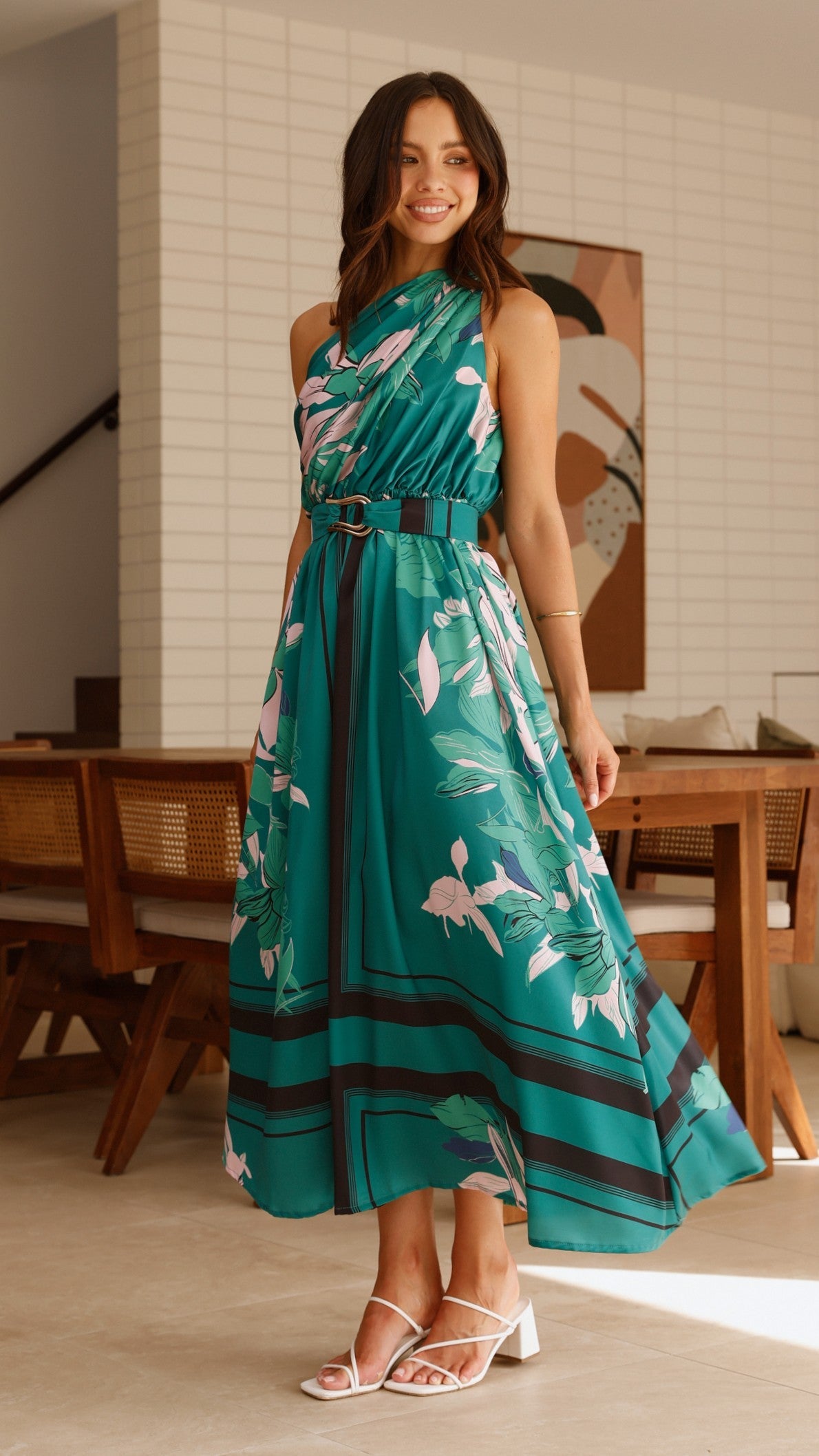 Hadas Maxi Dress - Green Print