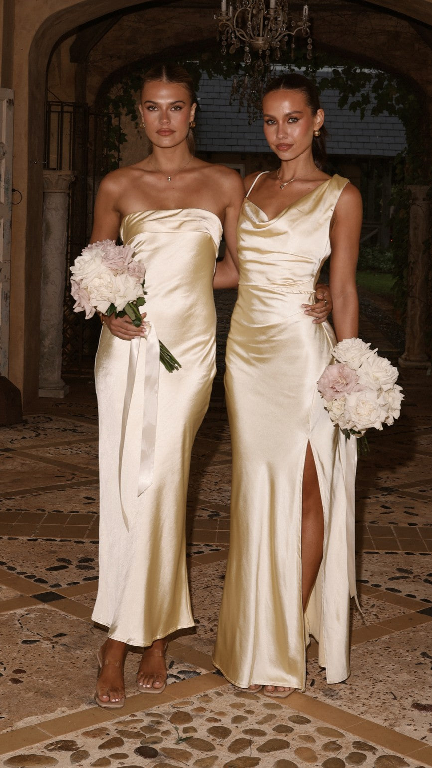 Iris Asymmetrical Maxi Dress - Yellow