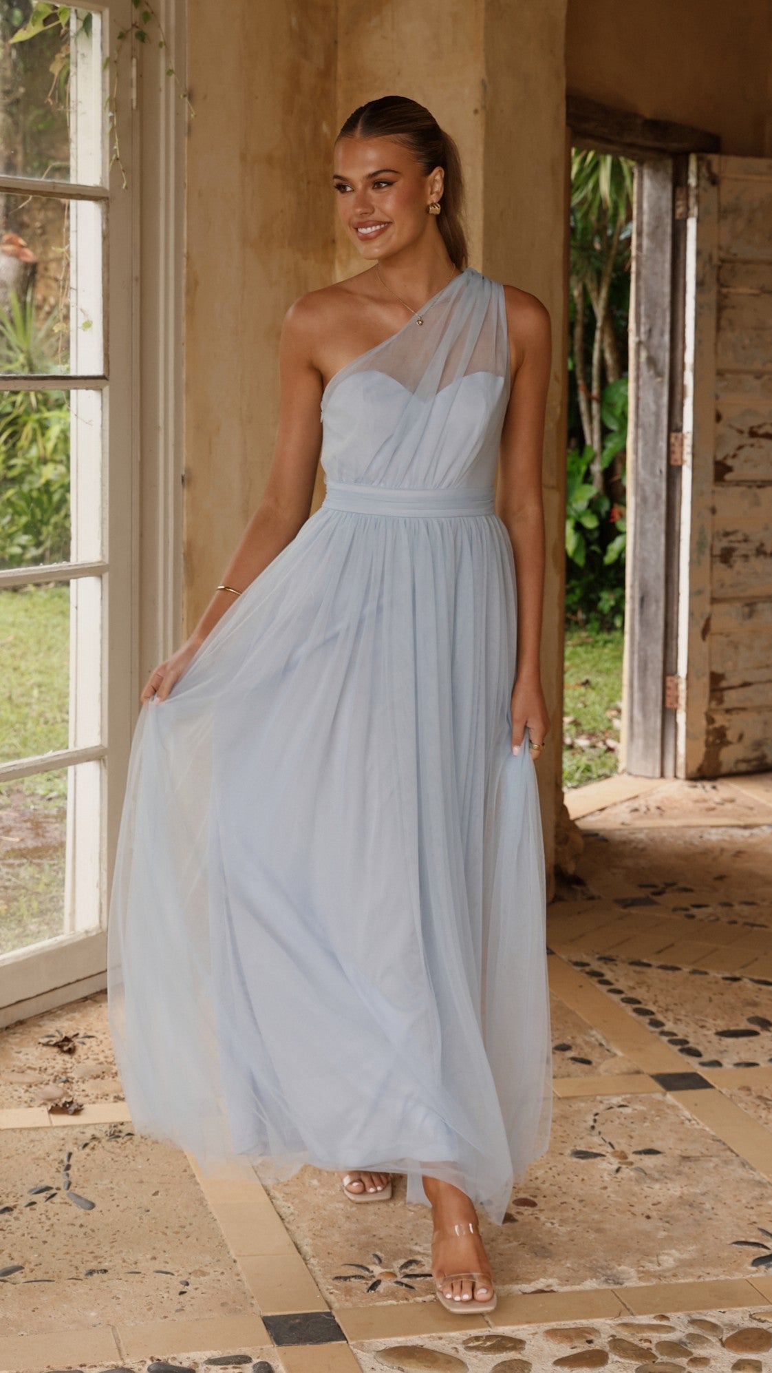 Talissa Tulle Maxi Dress - Blue