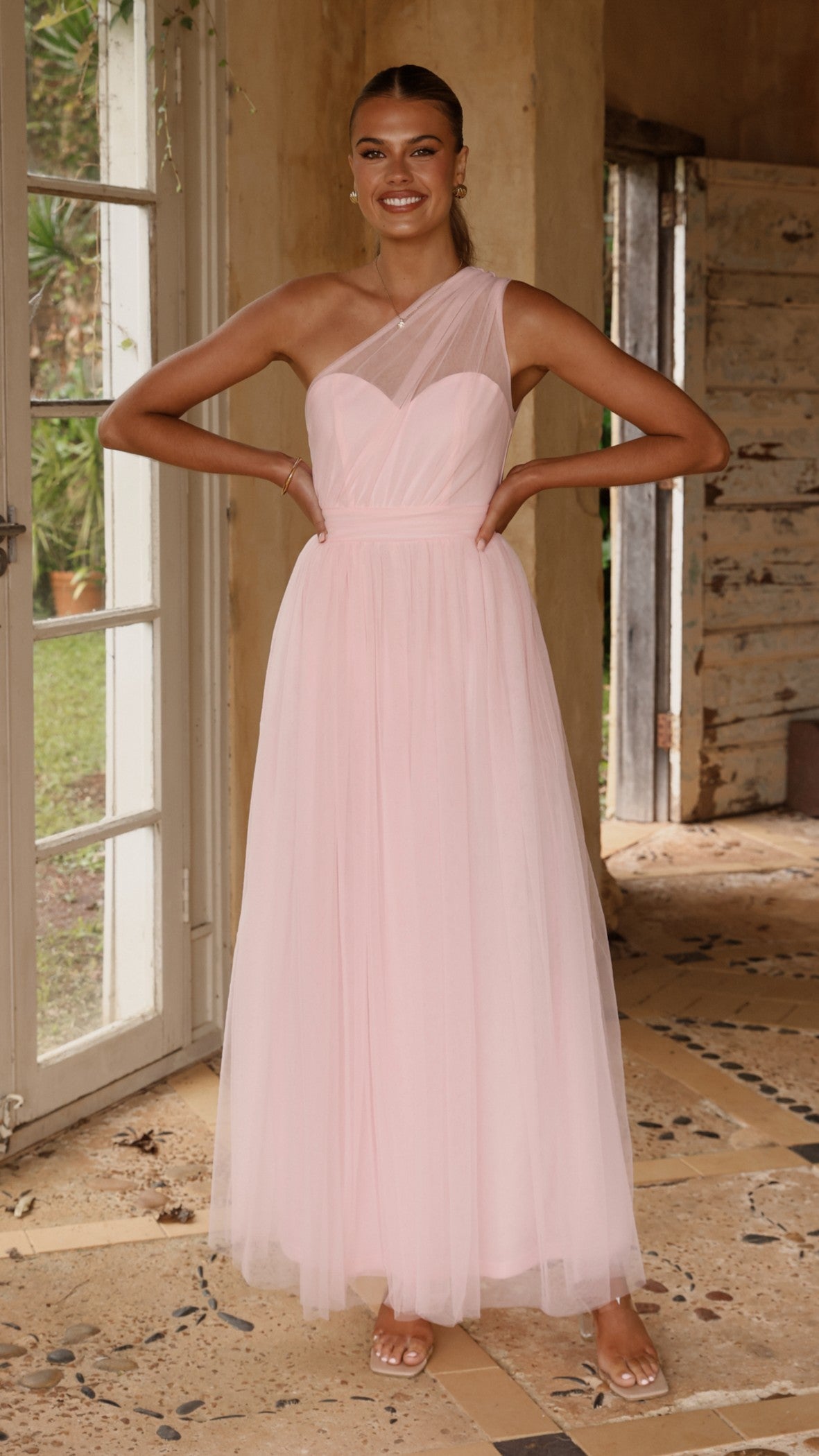 Talissa Tulle Maxi Dress - Pink