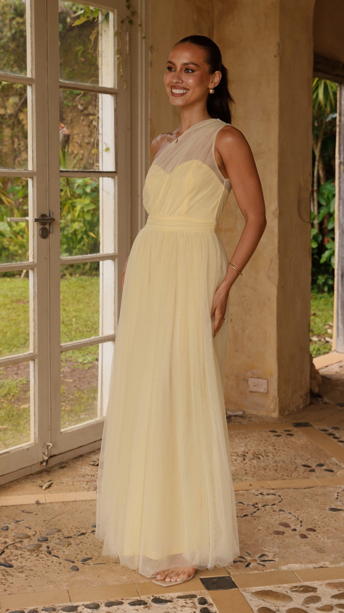 Talissa Tulle Maxi Dress - Yellow