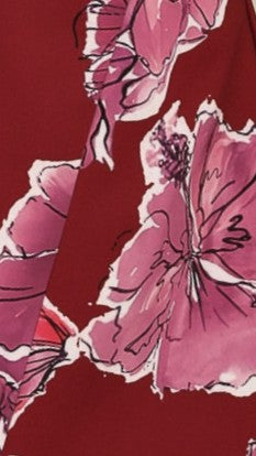 Rafiki Mini Dress - Wine/Pink Floral