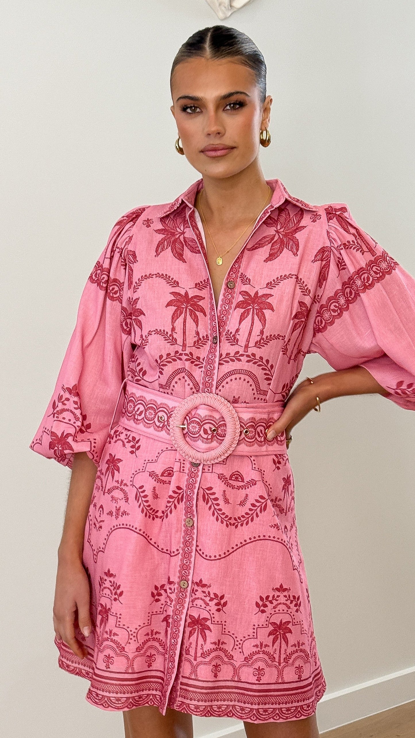 Xander Long Sleeve Mini Dress - Mulberry