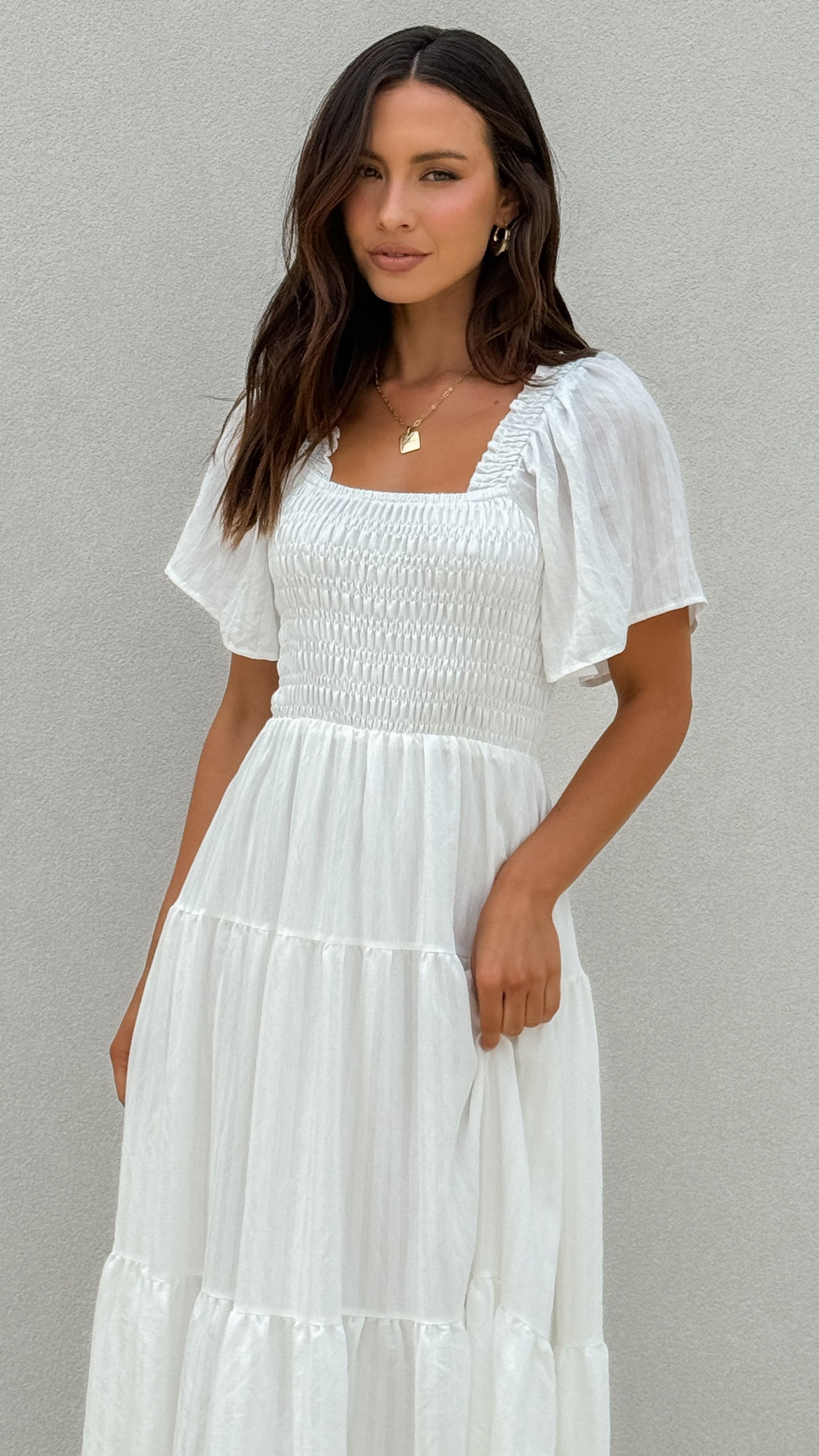 Lainey Midi Dress - White