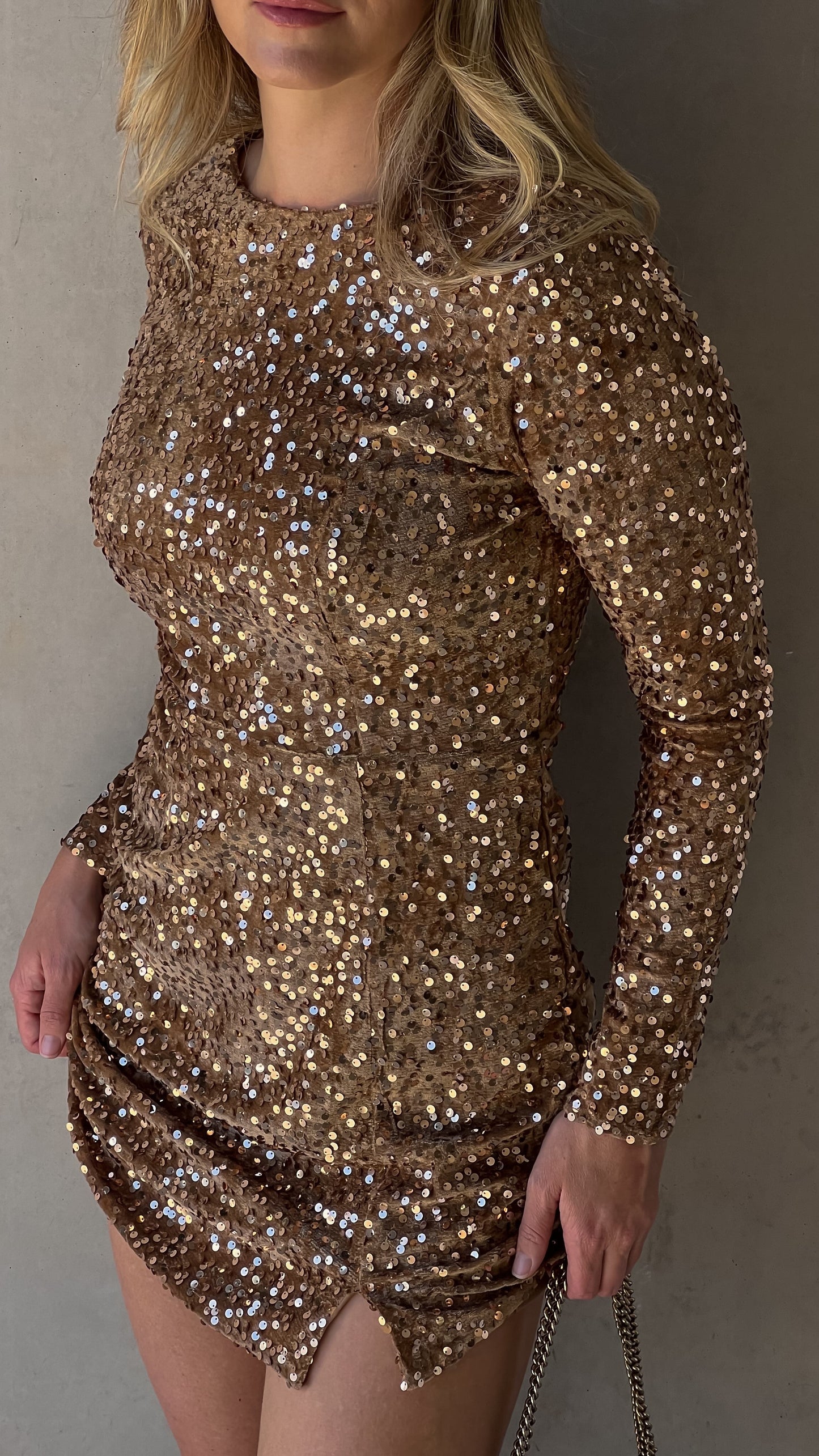Felicia Mini Dress - Gold
