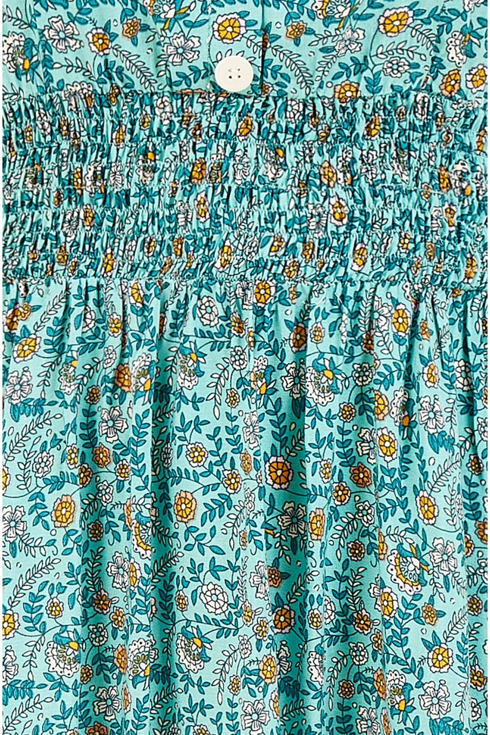 Yumi Green Border Floral Midi Sundress