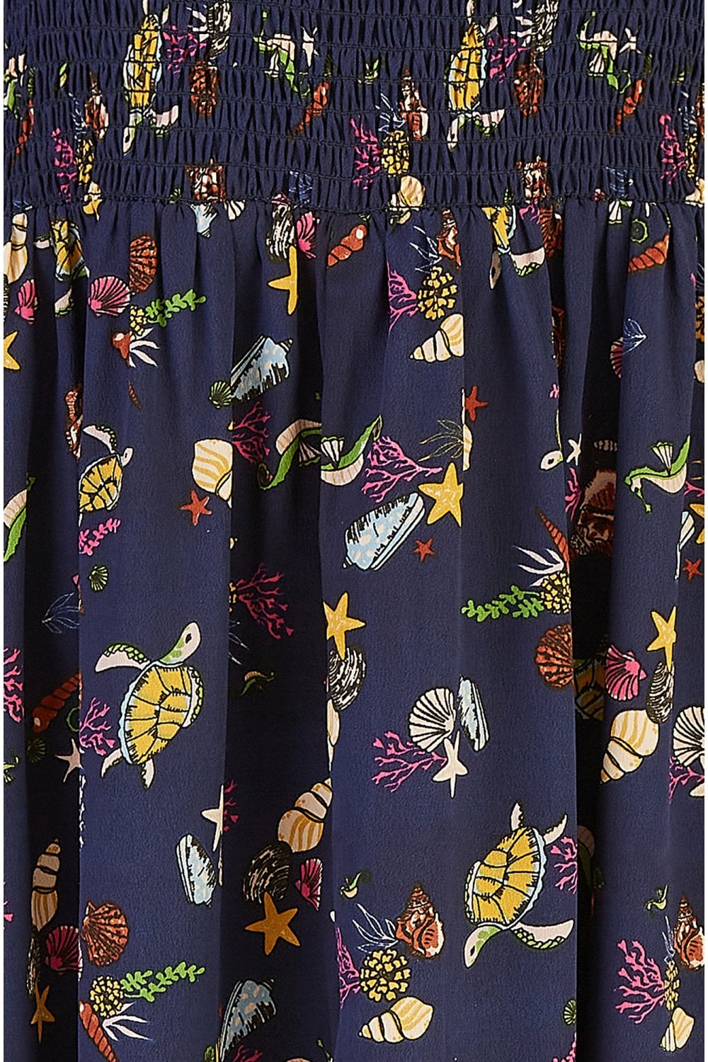 Yumi Navy Recycled Fabric Sealife Midi Dress
